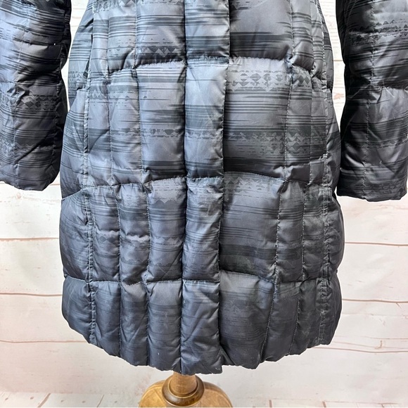 Eddie Bauer Lodge Geometric Ombre Quilted Goose Down Puffer Hooded Parka Coat - Picture 6 of 15